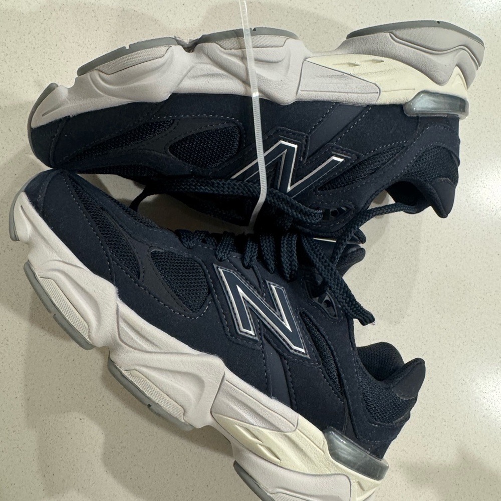 New Balance 9060 Dark Blue and White Athletic Shoes